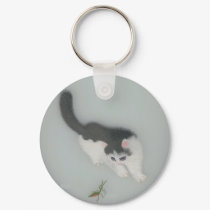 Chinese Silk Cat Picture keychains