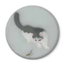 Chinese Silk Cat Picture magnets by christigmc Chinese Silk Cat Picture magnets
