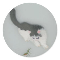 Chinese Silk Cat Picture stickers