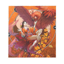Chinese Spirit of the Phoenix w Chinese Elemental Memo Note Pads