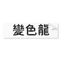 Chinese Symbol for anole, chameleon bumper stickers