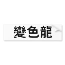Chinese Symbol for anole, chameleon bumper stickers
