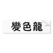 Chinese Symbol for anole, chameleon bumper stickers