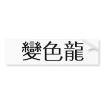 Chinese Symbol for anole, chameleon bumper stickers