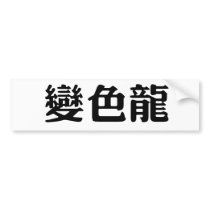 Chinese Symbol for anole, chameleon bumper stickers