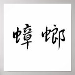 Chinese Symbol for cockroach Posters