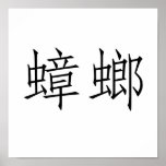 Chinese Symbol for cockroach Poster