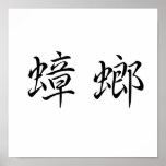 Chinese Symbol for cockroach Print