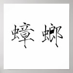 Chinese Symbol for cockroach Poster