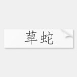 Chinese Symbol for grass snake Bumper Sticker