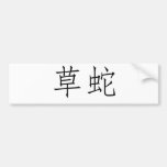 Chinese Symbol for grass snake Bumper Sticker