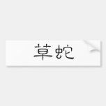 Chinese Symbol for grass snake Bumper Sticker