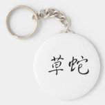 Chinese Symbol for grass snake Keychains