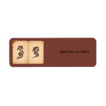 Chinese Tribal Dragon Old Aged Paper Red Orange Return Address Label
