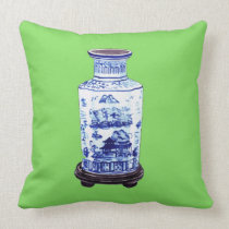 CHINESE VASE ON GREEN pillows
