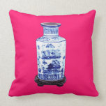 CHINESE VASE ON PINK PILLOW