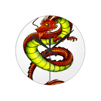 CHINESE VIBRANT DRAGON CLOCKS