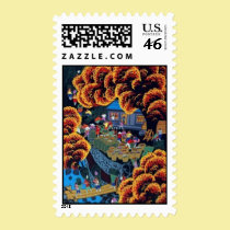 Chinese Village postage