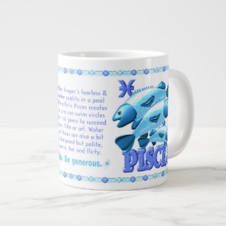 Chinese water dragon born Pisces zodiac 1952 2012 Extra Large Mugs