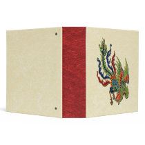 Chinese Wealthy Peacock Tattoo 3 Ring Binder