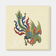 Chinese Wealthy Peacock Tattoo Refrigerator Magnets