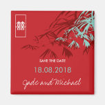 Chinese Wedding Bamboo Zen Modern Save The Date Magnet