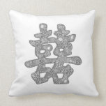 Chinese Wedding Double Happiness Floral Paper Cut pillows