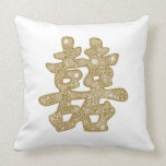 Chinese Wedding Double Happiness Floral Paper Cut pillows