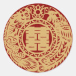 Chinese wedding double happiness red stickers