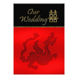 Chinese Wedding Invitation Double Happiness Dragon