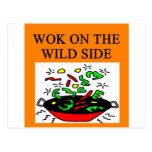 chinese wok cooking post card