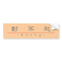 Chinese word for Sorry 10289_2.pdf Bumper Sticker
