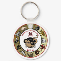 Chinese Zodiac 2008 Year Of The Rat Keychain by tshirt_shack Chinese Zodiac 2008 Year Of The Rat Keychain