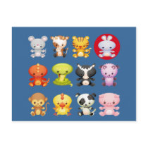 Chinese Zodiac Animals Year of the Rabbit postcards