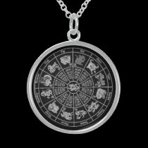 Chinese Zodiac Calender  Silver and Black Locket necklaces