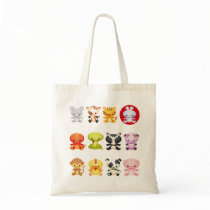 Chinese Zodiac Cartoon Year of the Rabbit Tote Bag