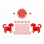 CHINESE ZODIAC DOG PAPERCUT ILLUSTRATION POST CARD