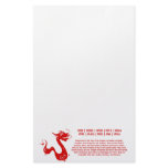CHINESE ZODIAC DRAGON PAPERCUT ILLUSTRATION CUSTOM STATIONERY