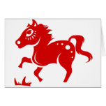 CHINESE ZODIAC HORSE PAPERCUT ILLUSTRATION GREETING CARDS