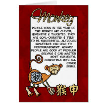 Chinese Zodiac - Monkey Card