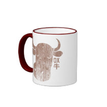 Chinese Zodiac Ox in Kanji Mug