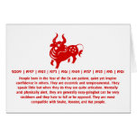 CHINESE ZODIAC OX PAPERCUT ILLUSTRATION CARD