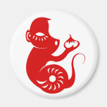 CHINESE ZODIAC PAPERCUT MONKEY ILLUSTRATION FRIDGE MAGNET