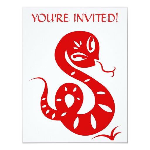 CHINESE ZODIAC PAPERCUT SNAKE ILLUSTRATED SHIRT CARD Zazzle