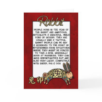 Chinese Zodiac - Rabbit Card
