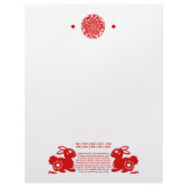 CHINESE ZODIAC RABBIT PAPERCUT ILLUSTRATION LETTERHEAD TEMPLATE