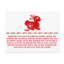 CHINESE ZODIAC RABBIT PAPERCUT ILLUSTRATION postcards