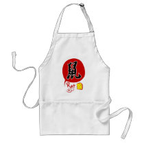 Chinese Zodiac Rat in Kanji Apron