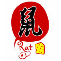 Chinese Zodiac Rat in Kanji Ladies Basic T-shirt