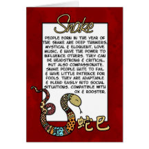 Chinese Zodiac - Snake Greeting Cards